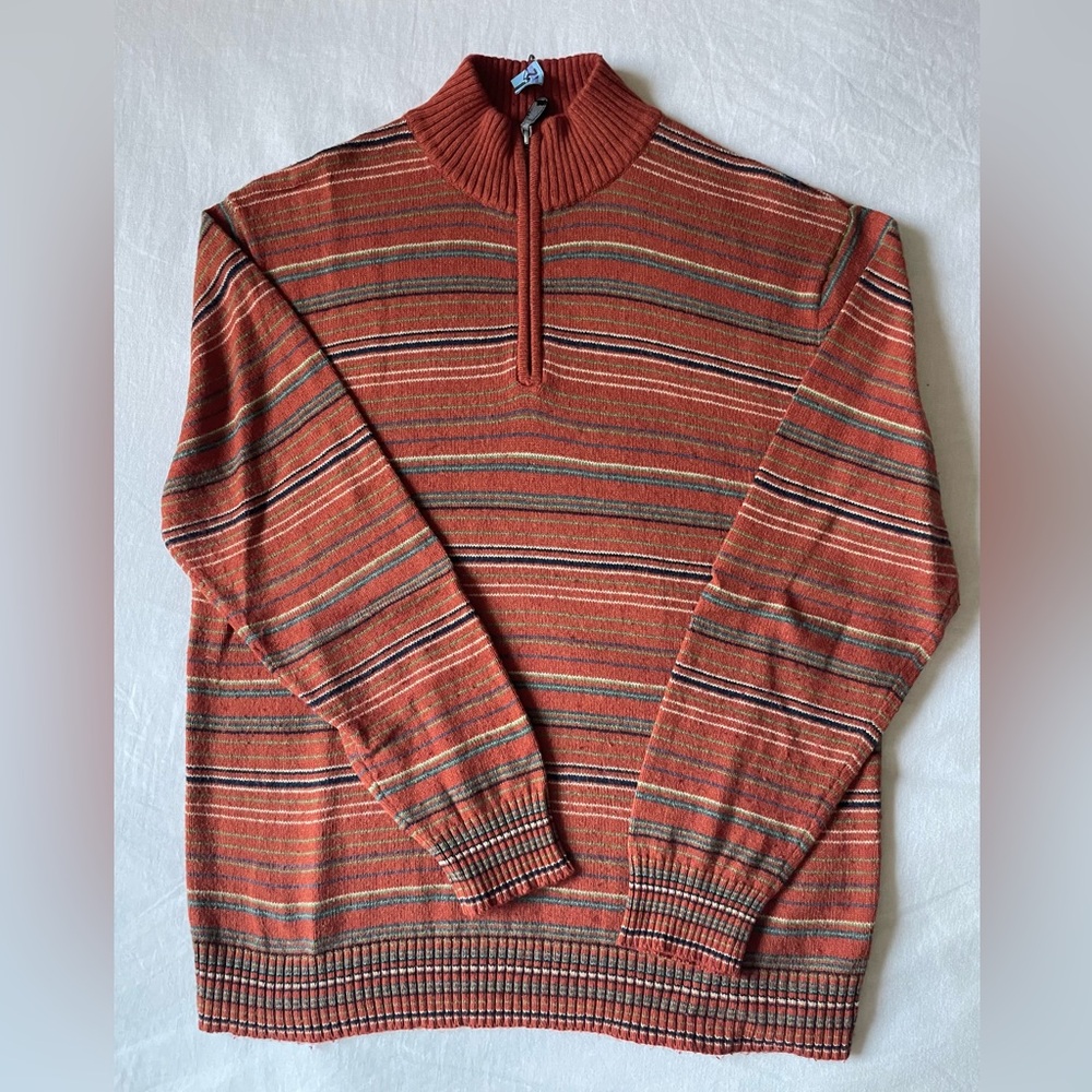 🍋☘️Vintage Striped Quarter-Zip Sweater (Unisex)